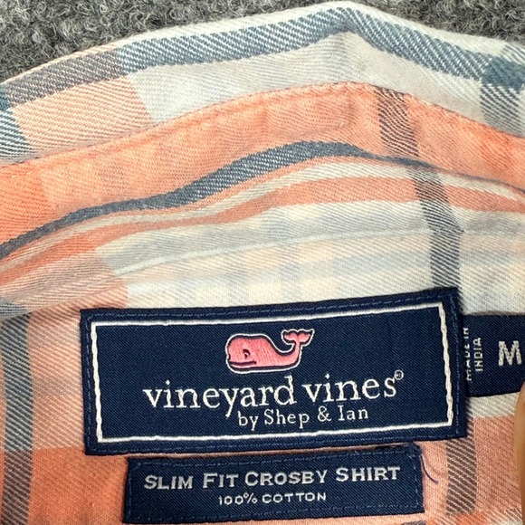 Vineyard Vines Slim Fit Crosby Shirt Medium Plaid Button Down Long‎ Sleeve Men's - Picture 6 of 9
